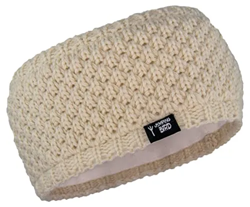 Jumping Bird Stirnband Damen Winter • Strick-Stirnband mit Fleece Futter • Einshorn