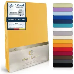 MOON-Luxury Spannbettlaken Jersey Stretch 140x200 cm in gelb von Babywelt