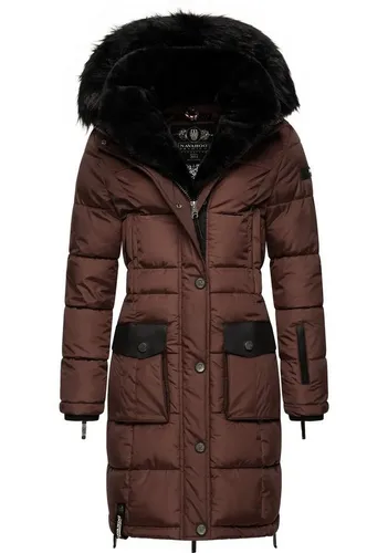 NAVAHOO Sinja Damen Steppmantel, Größe M (38), braun - Funktionsjacke: Modischer Winter Parka mit abnehmbarem, kuscheligem Kunstpelz, wasser- und windabweisend, ideal für kalte Tage.
