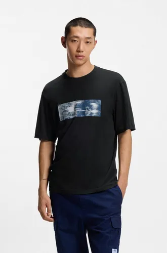 HUGO Blue T-Shirt Napolux - Rundhalsausschnitt & Logodruck - Rundhalsshirts mit hohem Tragekomfort dank dehnbarem Baumwollmaterial. Vielseitig kombinierbar für lässige und schickere Anlässe - der perfekte Begleiter für jeden Stil!