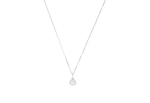 Amor Kette mit Anhänger aus Weißgold 375 - Elegante Damen-Halskette aus 375er Weißgold (9 ct) mit funkelndem Zirkonia, 45 cm lang, ideal als Geschenk in edler Schmuckbox.