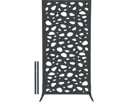 Sichtschutzwand floraworld Kreise 90 x 180 cm anthrazit