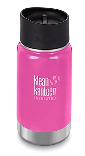 Klean Kanteen Wide Vakuumisoliert mit Cafe Cap 2.0 Trinkflasche, Wild Orchid, S - Trinkflasche aus 18/8 Edelstahl, hält Getränke bis zu 8 Stunden heiß und 24 Stunden kalt, inkl. auslaufsicherem Café Cap 2.0, ideal für unterwegs.