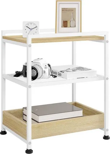 WOLTU Beistelltisch mit Rollen in weiß von WOLTU