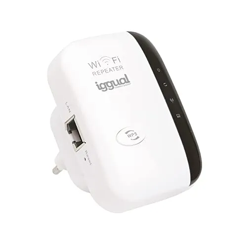 iggual WLAN-Signalverstärker, WLAN-Repeater, 300 Mbit/s, RW, N300-AP/R, Ethernet-Port, interne Antennen, kompatibel mit Windows/MacOS
