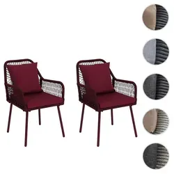 2er-Set Gartenstuhl HWC-O12 mit Polstern