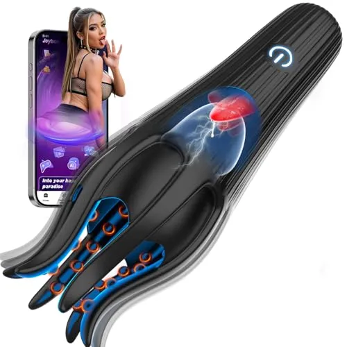 Tagnaff KI-Interaktion Masturbieren für Männer Penis Eichel Stimulator, 10 Zungenleck- und Vibration Sex Spielzeug für die Männer, Vibratorensets mit 36 3D-Partikeln Masturbatoren Sexspielzeug