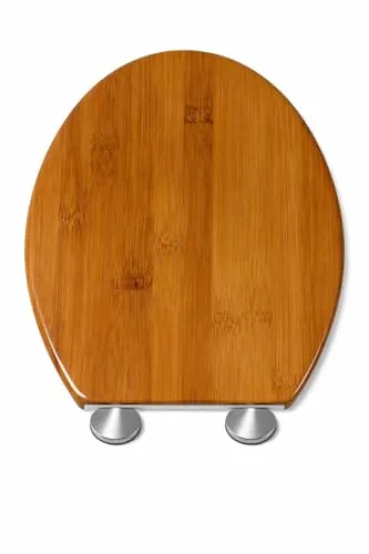 BigDean Toilettendeckel mit Absenkautomatik in Holzoptik oval
