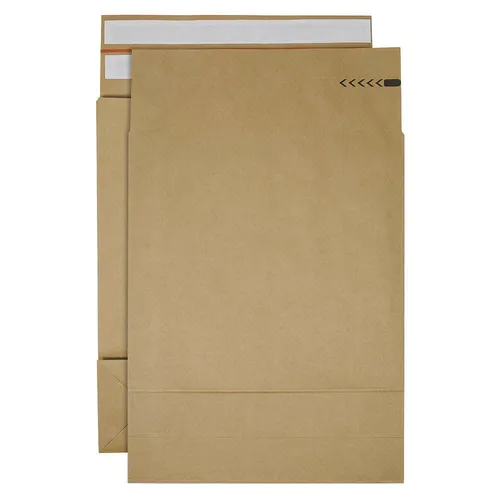 e-Green Faltentasche 450x350x120 mm - 200 Stück, wiederverwendbare Versandtaschen aus 100% FSC Kraftpapier, nachhaltig und effizient für E-Commerce