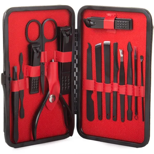 Maniküre Set 16 tlg Nagelpflege Set Nagelknipser Schere Etui Edelstahl