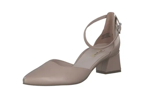 Paul Green 3820 00 Damen Pumps Beige (Biscuit) - Elegante Pumps aus hochwertigem Glattleder mit verstellbarem Fesselriemen und elastischem Einsatz für optimalen Komfort, ideal für stilvolle Anlässe.