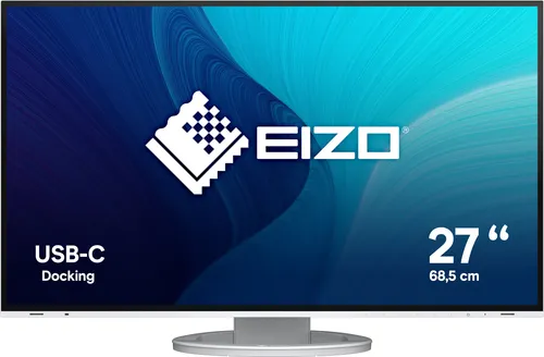 EV2781-WT LED-Monitor 27 Zoll - QHD Monitor mit 2560 x 1440 Pixeln, IPS-Technologie für brillante Farben und USB-C-Anschluss für einfache Konnektivität.
