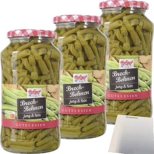 Hofgut Feine Brechbohnen 3er Pack 3x720ml Glas usy Block