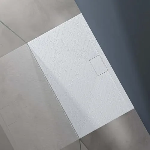 doporro Duschtasse Duschwanne 70x120x3 cm - Duschwanne aus Mineralguss, flach und rutschfest, ideal für bodengleiche Montage und einfache Reinigung. Maße: 70x120x3 cm, mit integriertem Gefälle für optimalen Wasserablauf.