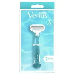 Gillette Venus Smooth Rasierer + 2 Ersatzköpfe - Nassrasierer für Damen, mit schwenkbarem Kopf und präzisen Klingen für eine mühelose, glatte Rasur – ideal für eine samtweiche Haut!