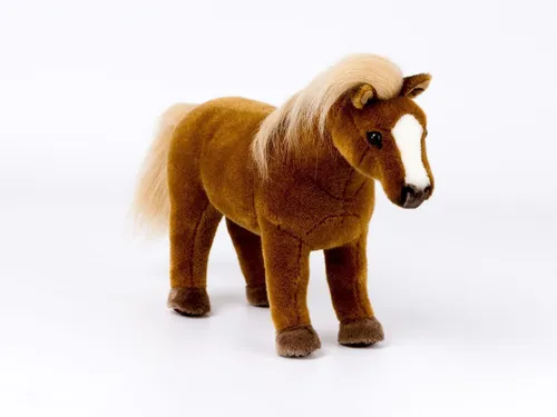 Kösen - Haflinger Kuscheltier - Hochwertiges Kuscheltier aus Lederimitat und Alcantara, mit weicher Webfellfüllung – ideal zum Kuscheln und Spielen für Kinder.