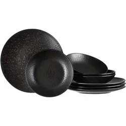 Ritzenhoff Breker Tafelservice Kitwe, Schwarz, 8-teiliges Geschirrset - Elegantes 8-teiliges Tafelservice aus schwarzer Keramik, ideal für stilvolle Dinnerpartys oder den täglichen Gebrauch.