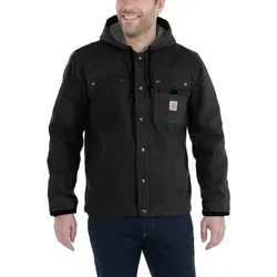 Carhartt BARTLETT JACKET 103826 - schwarze Funktionsjacke mit Kapuze - Funktionsjacken aus 100% Baumwolle mit warmem Futter, ideal für kalte Tage. Ausgestattet mit verstellbarer Kapuze, mehreren Taschen und Windstoppern für optimalen Komfort.
