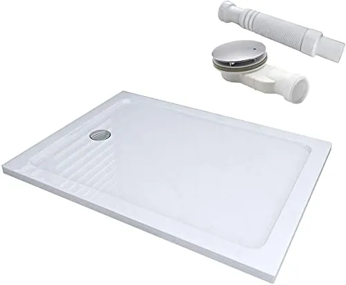 Duschtasse Duschwanne Acryl Dusche Acrylwanne 40mm flach Rechteck für Duschabtrennung Duschkabine 90MM 90 x 80