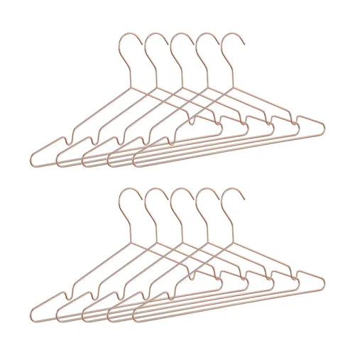 Kleiderbügel roségold 100er Set - Platzsparende, rutschfeste Drahtkleiderbügel aus Metall, ideal für eine stilvolle und ordentliche Garderobe.