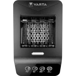 VARTA LCD ULTRA FAST CHARGER+ - Akku-Schnellladegerät mit 15 Minuten Ladezeit, LCD-Display und 3 Lademodi für flexibles Laden von AA- und AAA-Akkus