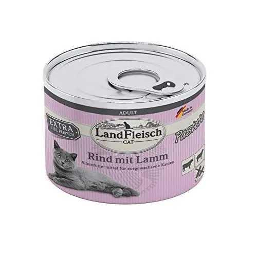 Landfleisch Cat Adult Pastete Rind & Lamm 195 g - Sie erhalten 6 Packung/en; Packungsinhalt 195 g