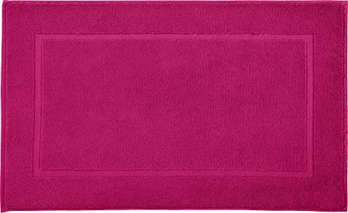 REDBEST Duschvorlage, Badteppich New York Fuchsia Größe 50x80 cm - saugstark, sehr strapazierfähig, hautsympathisch, trittweich, 100% Baumwolle
