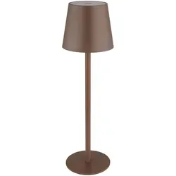 Dimmbare LED-Außenleuchte Tischlampe mit Akku und Touch-Bedienung, Braun