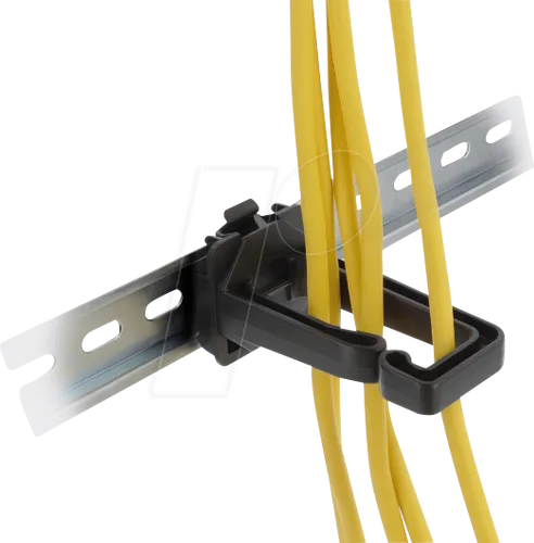 DELOCK 90769 - Kabelbügel 70 x 24 mm mit Montageplatte zur DIN-Schiene schwarz