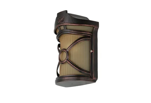 Rustikale Außenwandlampe aus Metall und Glas in Braun Antik Creme - Hochwertige Außenleuchte für Garten und Balkon, IP44 geschützt und blendarm. Ideal für stimmungsvolle Akzente auf Terrasse und Eingangsbereich.