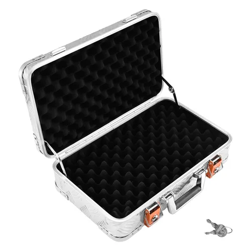 ALUBOX® Waffenkoffer - Abschließbarer Pistolenkoffer mit Schaumstoffeinlage - Sonstiges Jagen & Schützensport, robuster Aluminiumkoffer mit sicherem Schloss und schützendem Schaumstoff für optimale Waffensicherung