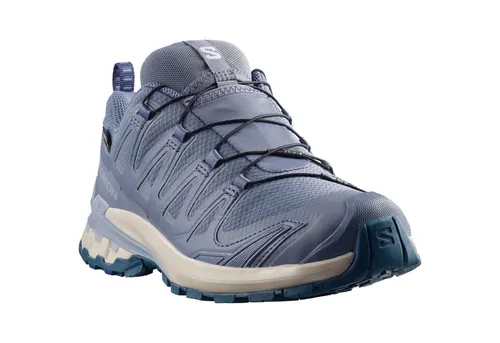 SALOMON XA PRO 3D V9 GTX W - Damen Trail-Running Schuhe - Wasserdichte Damen Trail-Running Schuhe in Blau, ideal für jedes Wetter und optimalen Halt auf unebenen Wegen.