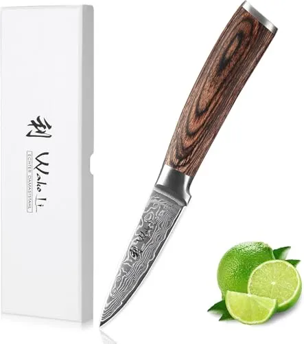 Wakoli Obstmesser EDIB Sakura Damast 8 cm – Präzision für die Küche - Das Wakoli EDIB Sakura Officemesser mit 8 cm Klinge aus 67 Lagen Damaststahl bietet außergewöhnliche Schärfe und Kontrolle. Der ergonomische Pakkaholzgriff sorgt für eine angenehme Handhabung und macht das Messer zum stilvollen Küchenhelfer.