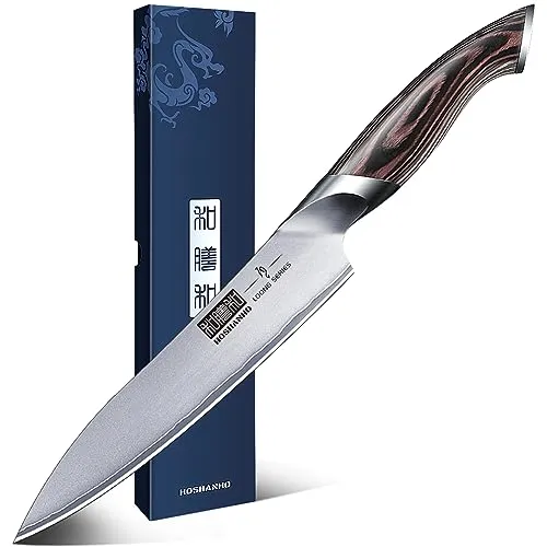 HOSHANHO Kochmesser, Scharf Küchenmesser 15cm Professionell Gebrauchsmesser | Hochwertigem Kohlenstoff-Edelstahl, professionelles Kochmesser mit mühelosem ergonomischem Griff