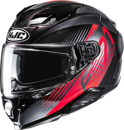 HJC F71 Catos MC1 Integralhelm Schwarz/Rot XL - Sportlicher Integralhelm mit moderner Sicherheitstechnik, leichtem und stabilen AFC-Fiberglas-Composite. Ideal für Alltag und dynamische Fahrten – mit optimaler Belüftung und breitem Sichtfeld.