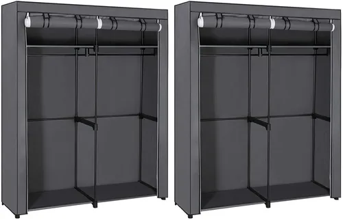 SONGMICS Kleiderschrank 2er Set, grau in grau von SONGMICS