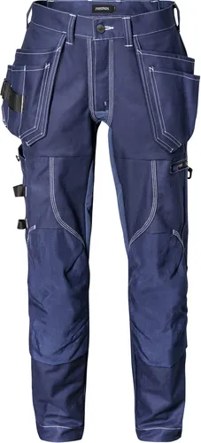 Stretch-Handwerkerhose 2604 blau Gr. C54 - Arbeits- & Schutzkleidung mit CORDURA®-verstärkten Taschen, ideal für Handwerker. Höchster Tragekomfort durch Stretch und geprüfte Kniepolster für optimale Bewegungsfreiheit.