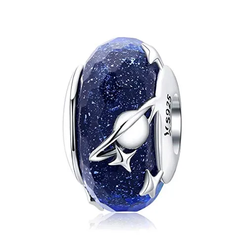 Muranoglas-Perle aus Sterlingsilber, für Pandora-Charm-Armbänder Starry Sky Charm