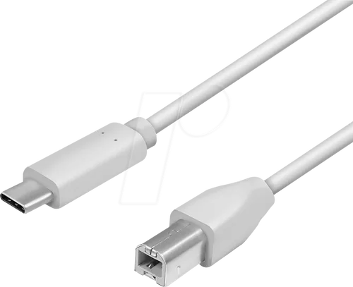 LOGILINK CU0161 - USB 2.0 Kabel, C Stecker auf B Stecker, grau, 2,0 m