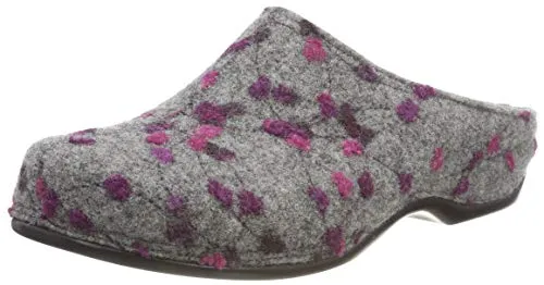 Berkemann Damen Donata Pantoffeln, Grau (Hellgrau/Tupfen 645), 38 2/3 EU - Hausschuhe mit hochwertigem Filz und HiTec-Fleece-Fußbett, bieten optimalen Komfort und Gelenkentlastung für ein angenehmes Fußklima.