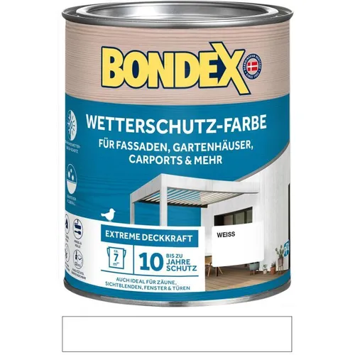 BONDEX Wetterschutz-Farbe weiss 0,75 L - Witterungs-/UV-Beständig