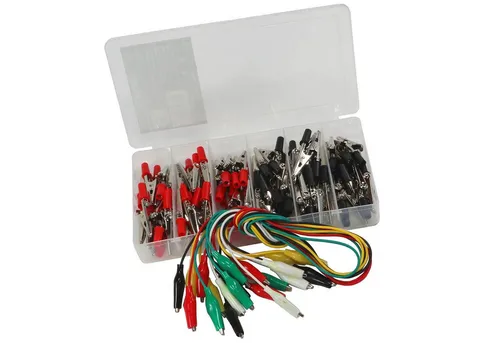 peveha24 Krokodilklemme Krokodilklemmen Sortiment 80 teilig mit Messleitung Satz 10 teilig