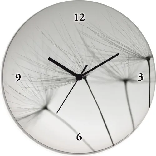 ARTland Glas Wanduhr Pusteblumen-Samen 30x30 cm - Elegante Quarzuhr aus 4mm Float-Glas mit geräuschlosem Uhrwerk. Ideal als stilvolle Küchenuhr oder Wohnzimmeruhr. UV-beständiges Motiv sorgt für lange Freude.