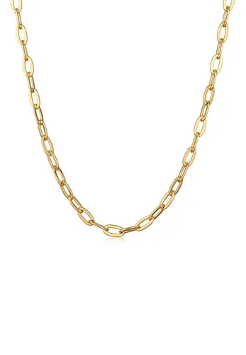Elli Kette ohne Anhänger Gliederkette Oval Silberfarben