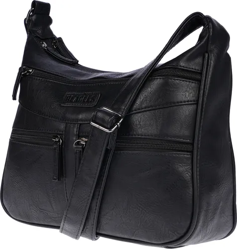 Christian Wippermann Damen Umhängetasche Crossover Bag in Leder Optik - Handtaschen aus butterweichem PU, 30 x 26 x 10 cm, mit individuell einstellbarem Riemen und zahlreichen Fächern für optimale Organisation.