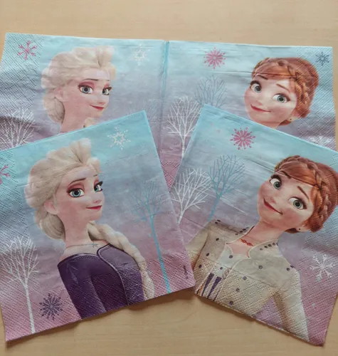 Servietten Frozen Eiskönigin Elsa Anna Party Deko Basteln Serviettentechnik 3