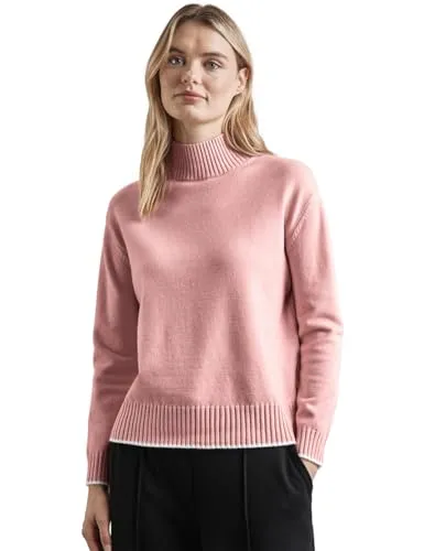STREET ONE Damen A302829 Pullover mit Stehkragen,Mehrfarbig, 46