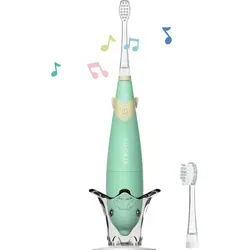 Ailoria Bubble Brush Kids Schallzahnbürste Grün - Ailoria Schallzahnbürste für Kinder im Delphin-Design, fördert spielerisch die Mundhygiene mit Musik und LED-Lichtern, ausgestattet mit 22.000 Bewegungen pro Minute für effektive Reinigung.