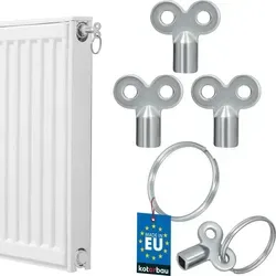 KOTARBAU® 3er Set Entlüftungsschlüssel für Heizkörper Heizungsentlüftungsschlüssel Vierkantschlüssel Entlüftungsschlüssel mit Schlüsselr... - Silber