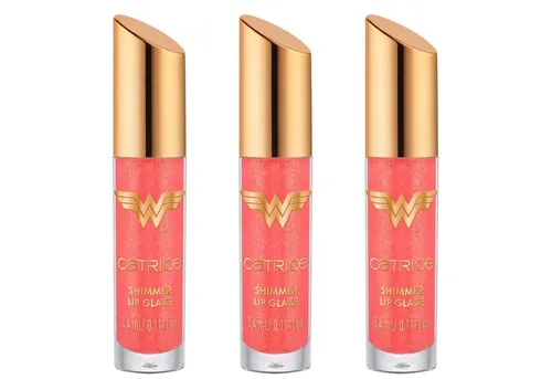 Catrice Lipgloss Wonder Woman Shimmer Lip Glaze, 3-tlg., Hochglanz-Mix aus Lippenöl und Gloss, pflegt und spendet Feuchtigkeit.